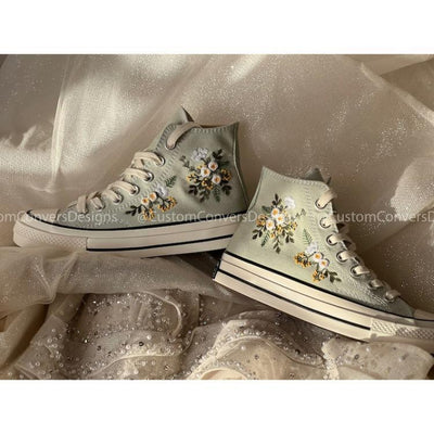 Bridal Converse, Embroidered converse, Embroidery