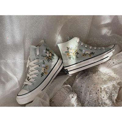 Bridal Converse, Embroidered converse, Embroidery