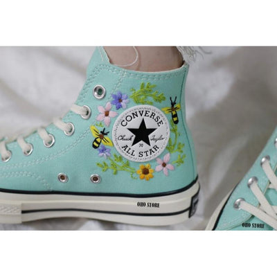 Custom embroidery , Converse , Embroidery , Mushroom shoes