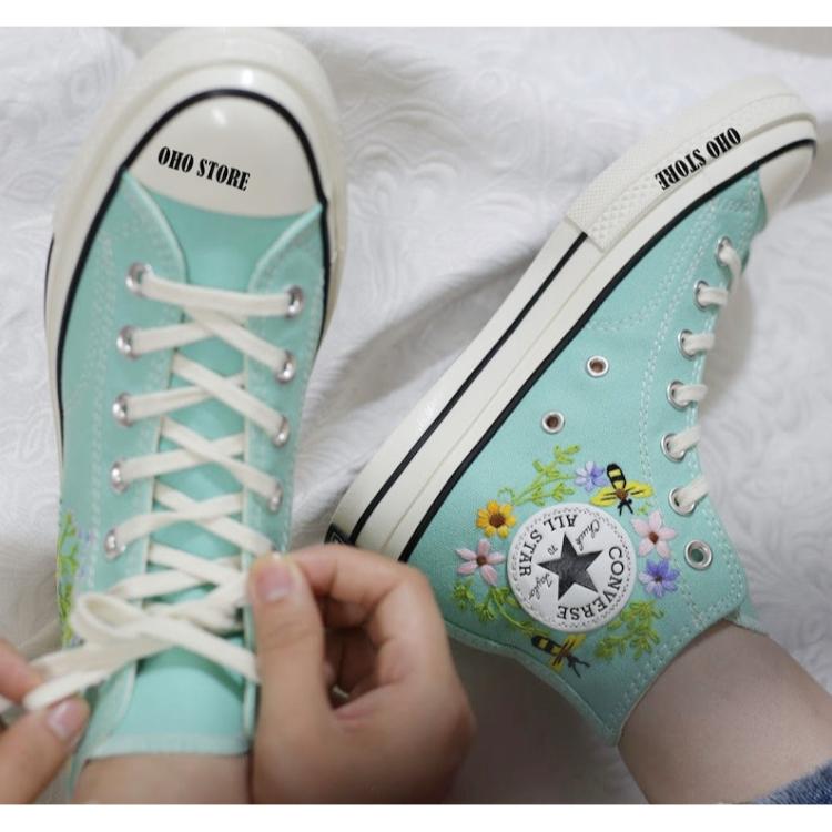 Custom embroidery , Converse , Embroidery , Mushroom shoes