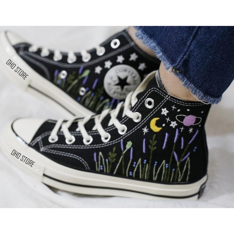 Custom embroidery , Converse , Embroidery , Mushroom shoes