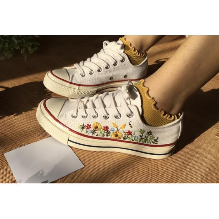 Flower Converse, Converse LOW Tops, Embroidered Flower Garden