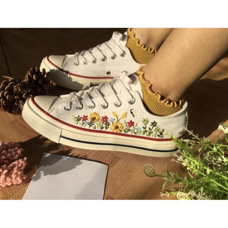 Flower Converse, Converse LOW Tops, Embroidered Flower Garden