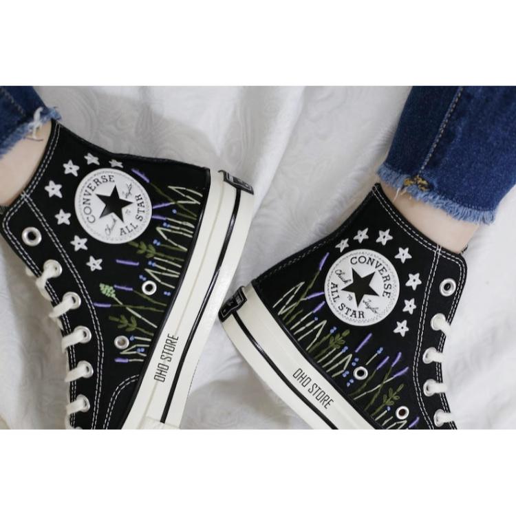 Custom embroidery , Converse , Embroidery , Mushroom shoes