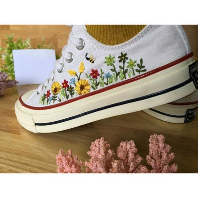 Flower Converse, Converse LOW Tops, Embroidered Flower Garden