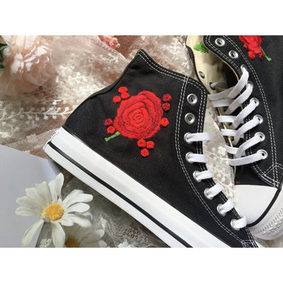 Converse embroidered shoes, custom embroidery, embroidered converse