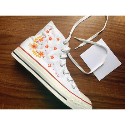 Converse embroidered shoes, custom embroidery, embroidered converse