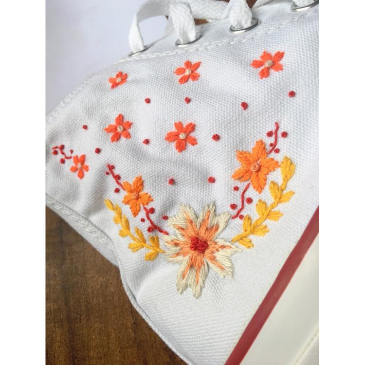 Converse embroidered shoes, custom embroidery, embroidered converse