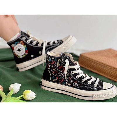 Custom Converse Math Formula Embroidery Pattern,Embroidered Logo Color