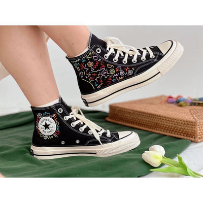 Custom Converse Math Formula Embroidery Pattern,Embroidered Logo Color