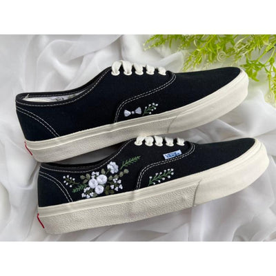 Wedding Shoes, Embroidered Sneakers, Custom Vans Shoes