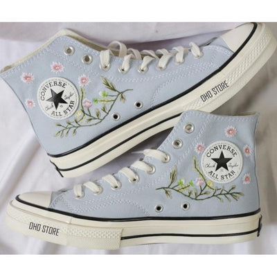 Embroidered converse, Converse Custom Flower Embroidery