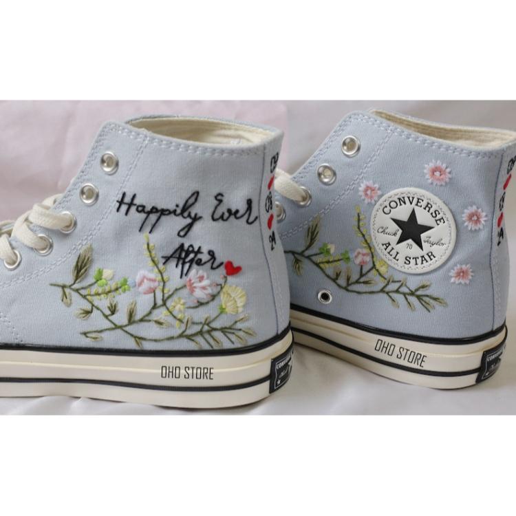 Embroidered converse, Converse Custom Flower Embroidery