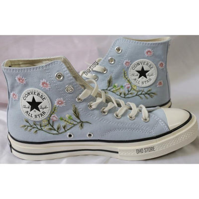 Embroidered converse, Converse Custom Flower Embroidery