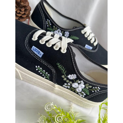 Wedding Shoes, Embroidered Sneakers, Custom Vans Shoes