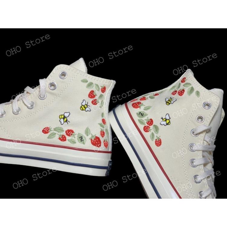 Embroidered shoes , custom converse , wedding converse