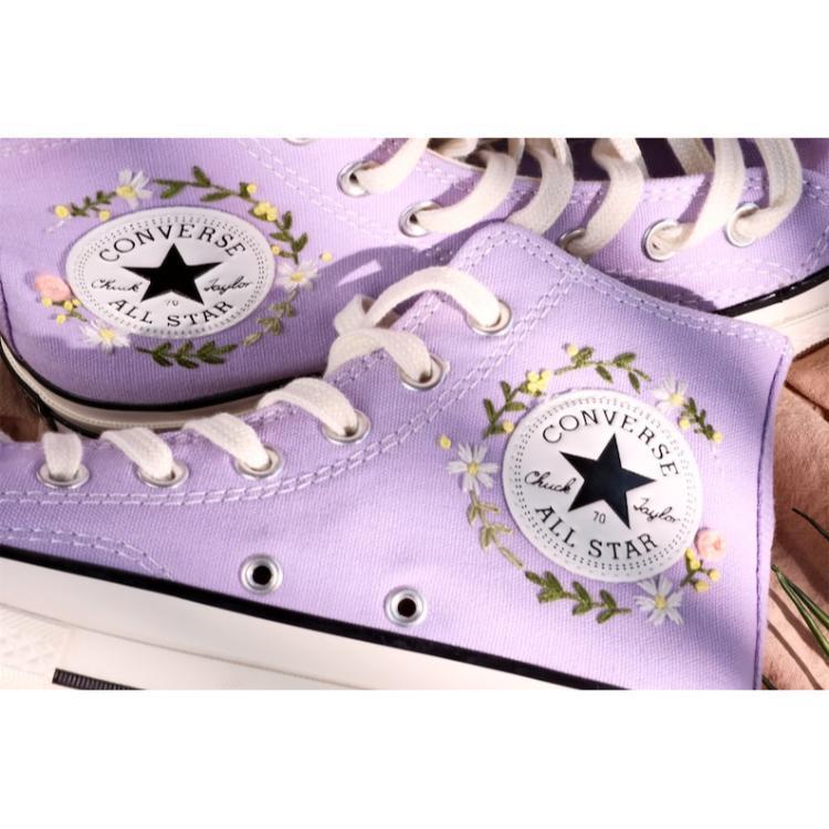 Converse embroidered shoes ,Converse custom small flower