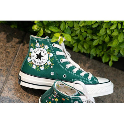 Converse High Tops, Custom Converse Embroidered Flowers