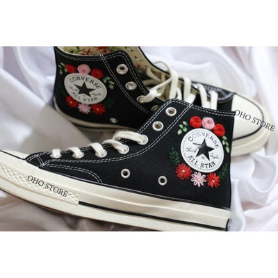 Embroidered converse, Converse Custom Flower Embroidery