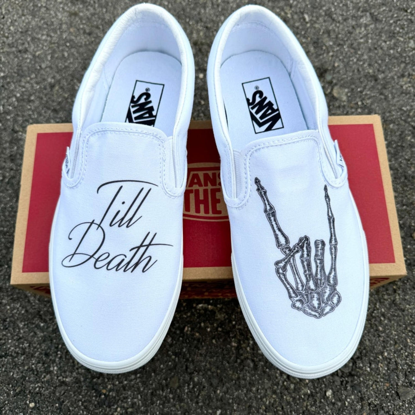 Till Death Wedding Vans Slip On Shoes