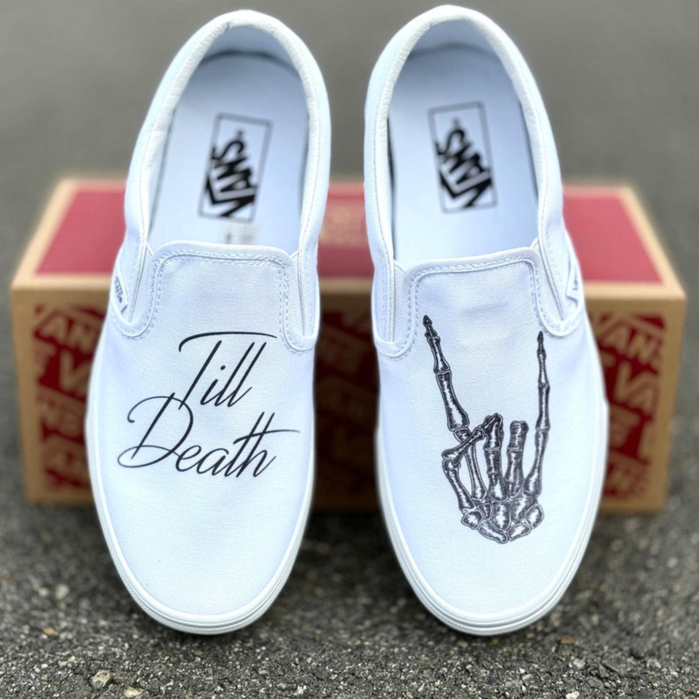 Till Death Wedding Vans Slip On Shoes