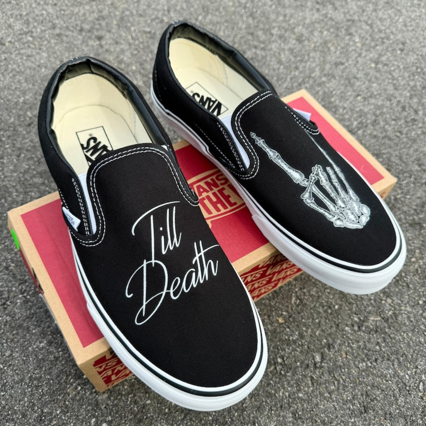 Till Death Wedding Vans Slip On Shoes