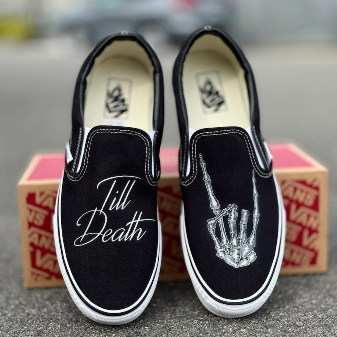 Till Death Wedding Vans Slip On Shoes