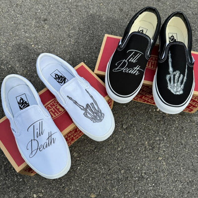 Till Death Wedding Vans Slip On Shoes