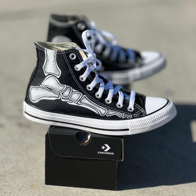 Custom Skeleton Feet Shoes, Converse High Top for Men and Women