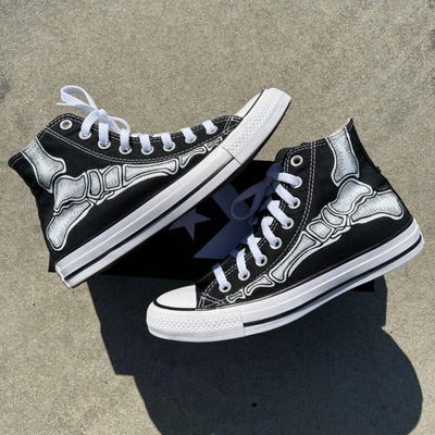 Custom Skeleton Feet Shoes, Converse High Top for Men and Women