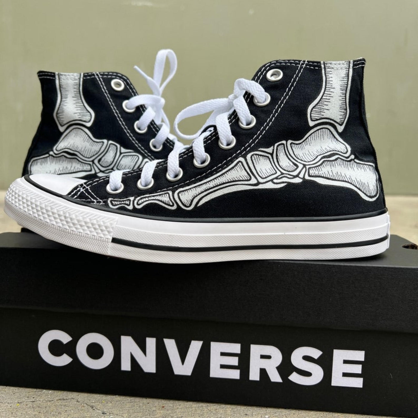 Custom Skeleton Feet Shoes, Converse High Top for Men and Women