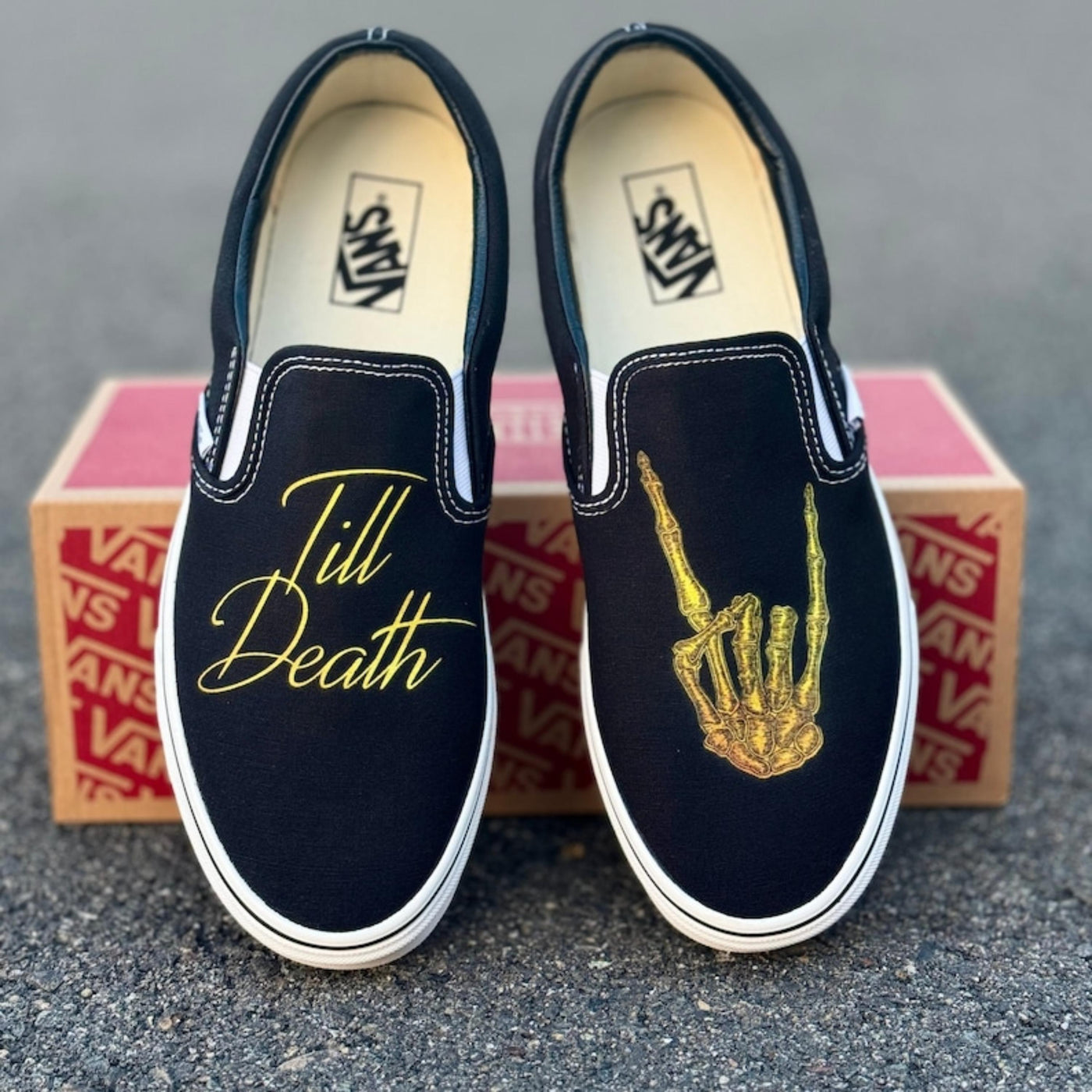 Till Death Wedding Vans Slip On Shoes