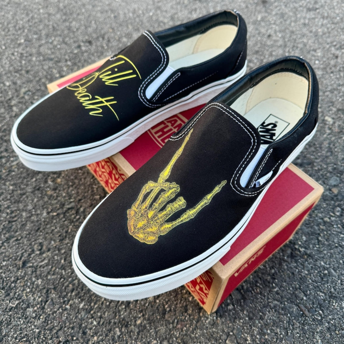 Till Death Wedding Vans Slip On Shoes