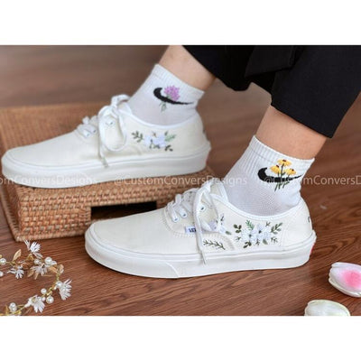 Wedding Sneakers, Custom Wedding Vans, Embroidered Vans Wedding