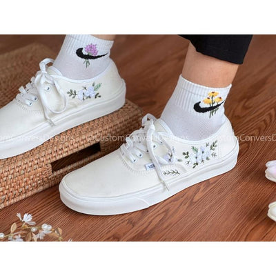 Wedding Sneakers, Custom Wedding Vans, Embroidered Vans Wedding