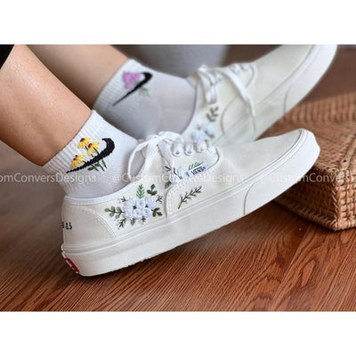 Wedding Sneakers, Custom Wedding Vans, Embroidered Vans Wedding