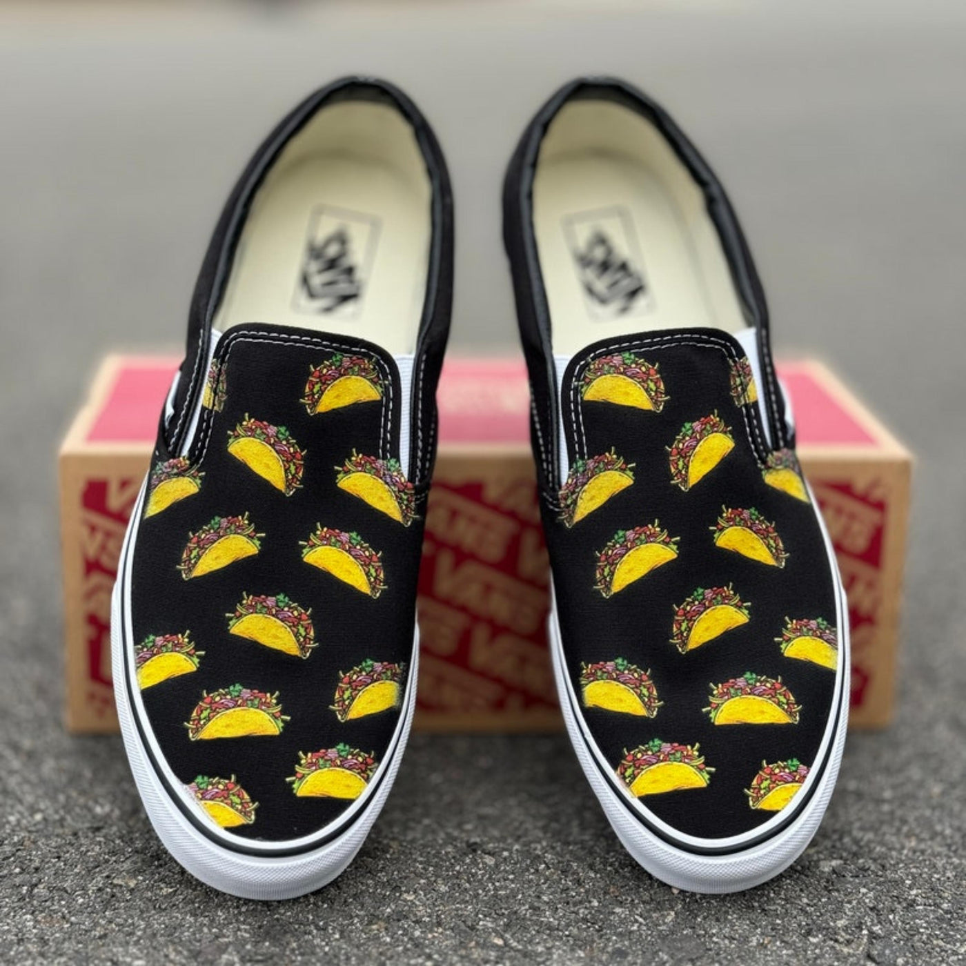 Taco Vans Slip Ons, Mens and Womens Shoes