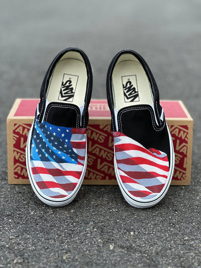 Black Slip On Vans Shoes for Men and Women Featuring