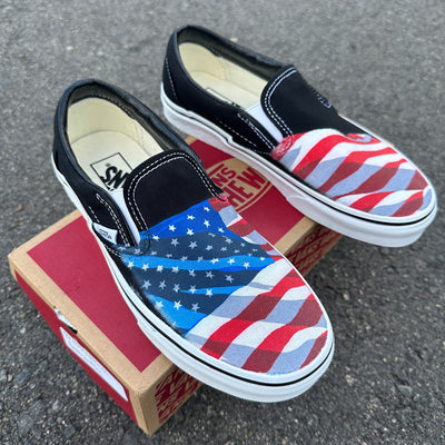 Black Slip On Vans Shoes for Men and Women Featuring