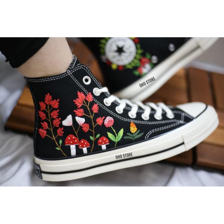 Custom Converse Chuck Taylor 1970s Mushrooms Embroidery