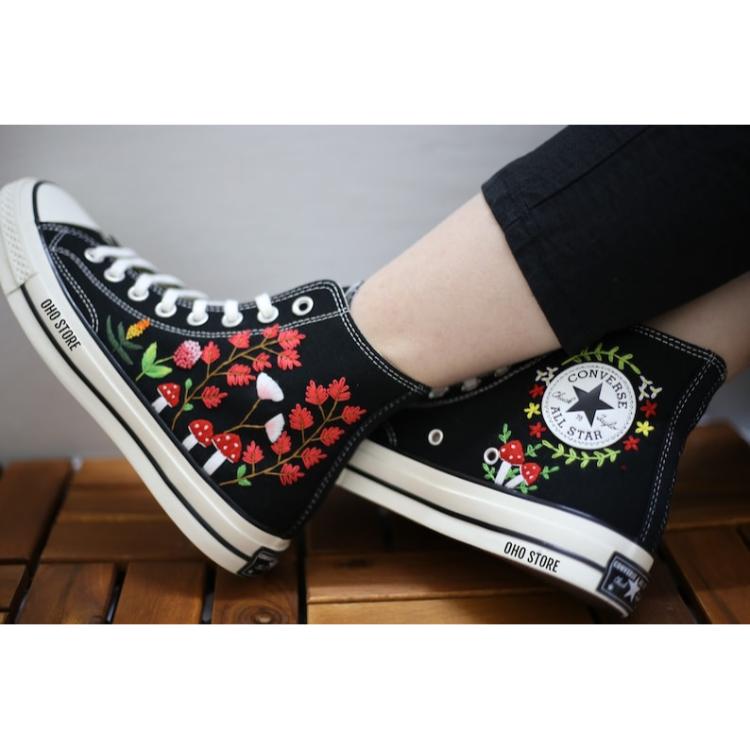 Custom Converse Chuck Taylor 1970s Mushrooms Embroidery