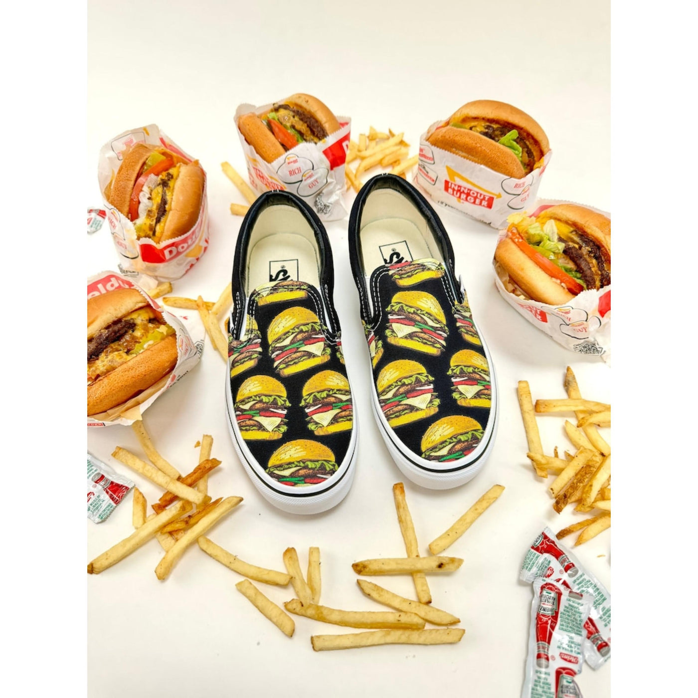 Hamburger Vans Slip Ons, Mens and Womens Shoes