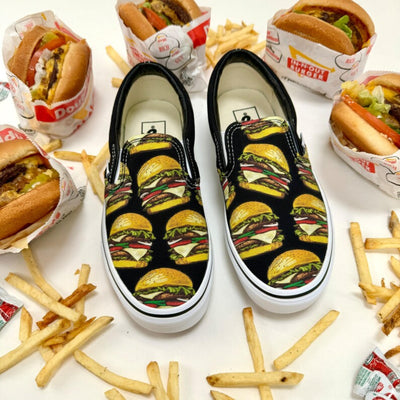 Hamburger Vans Slip Ons, Mens and Womens Shoes