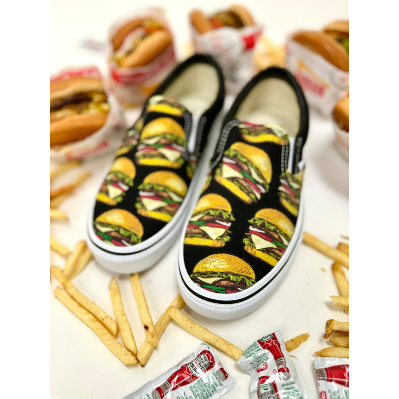 Hamburger Vans Slip Ons, Mens and Womens Shoes