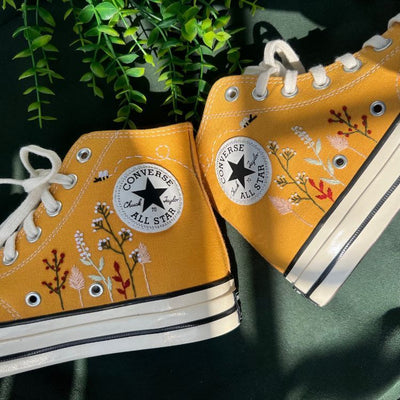 Converse Embroidered Clusters Of Sunflowers And Roses