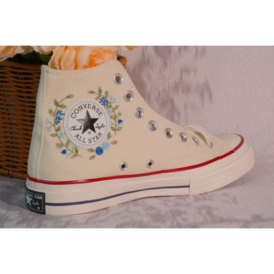 Custom Embroidery Converse, Converse High Neck Floral Embroidery