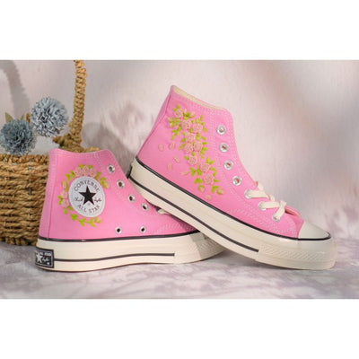 Custom Embroidery Converse, Converse High Neck Floral Embroidery