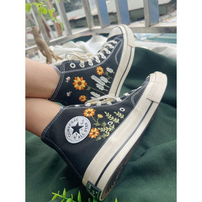 Converse High Tops, Custom Converse Garden Of Reeds And Sunflowers