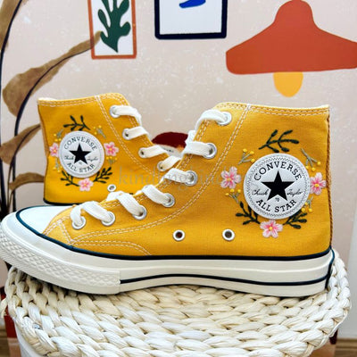 EmbroideredCanvas Shoes, Personalized Gifts, Converse  Sweet Rose