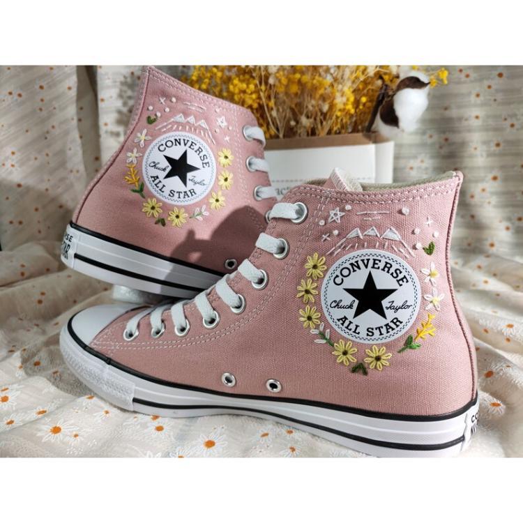 Embroidery Shoes, Flower Converse Handmade, Womens Shoes, Wedding Gift